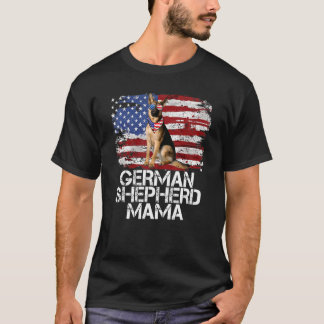 Camiseta Funny 4th July German Shepherd Mama American Flag