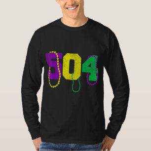 Camiseta Funny 504 Nova Orleans Mardi Gras Roupa Vintage M
