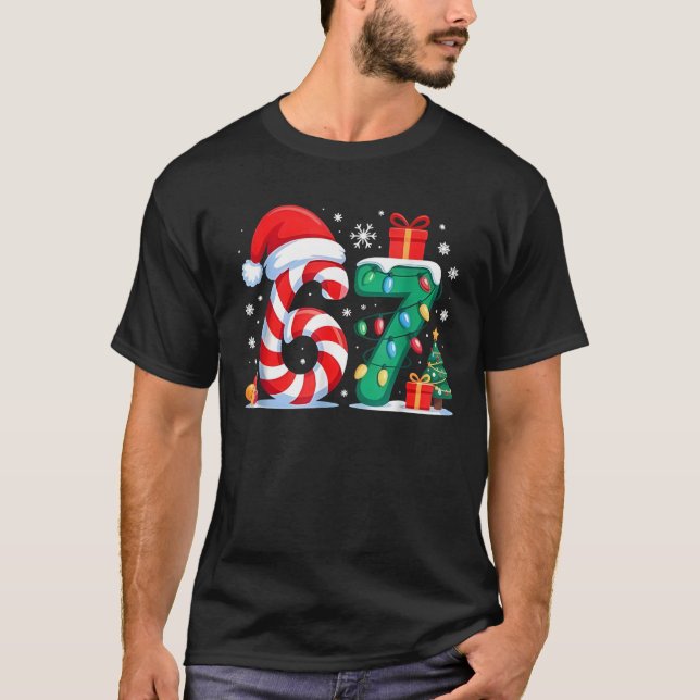 Camiseta Funny 67 Christmas 6 7 Six Seven Meme 6 7 Matching (Frente)