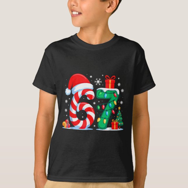 Camiseta Funny 67 Christmas 6 7 Six Seven Meme 6 7 Matching (Frente)