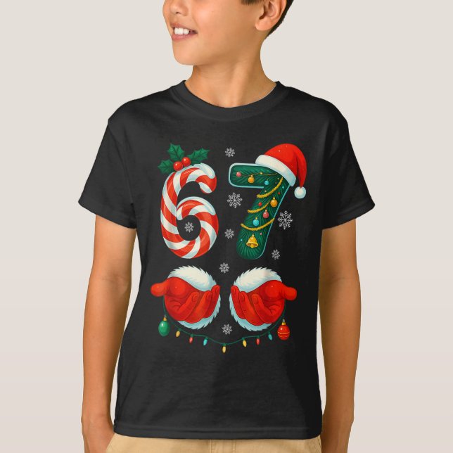 Camiseta Funny 67 Christmas 6 7 Six Seven Meme 6 7 Matching (Frente)