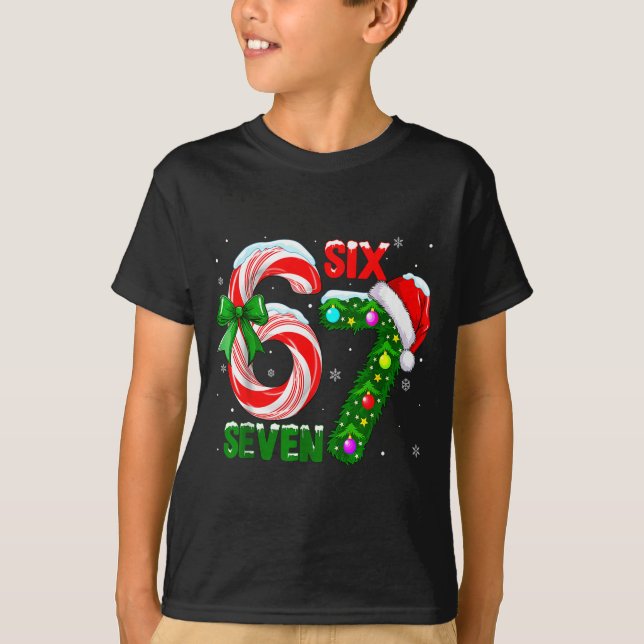 Camiseta Funny 67 Christmas Shirts Boys Kids 6 7 Meme Pajam (Frente)