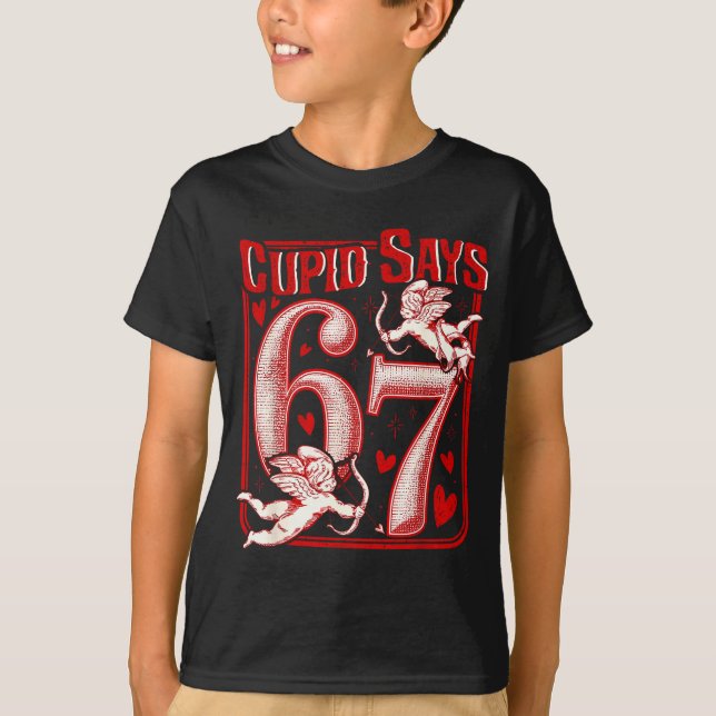 Camiseta Funny 67 Cud Says 67 Valentine Couple Matching Six (Frente)
