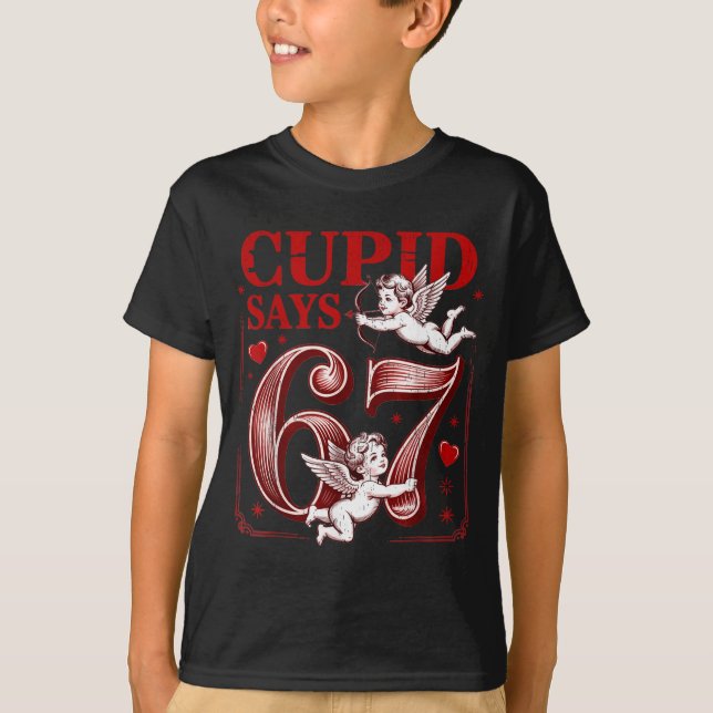 Camiseta Funny 67 Cud Says 67 Valentine Couple Matching Six (Frente)