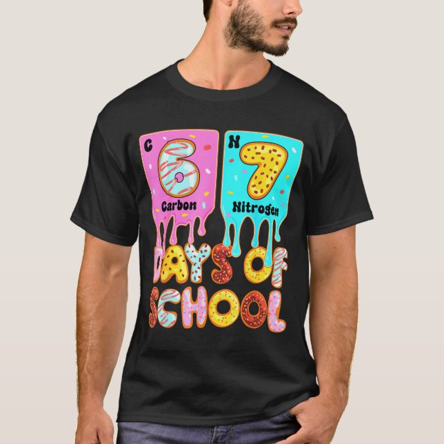 Camiseta Funny 67 Days Of School Meme Periodic Table Drip G (Frente)