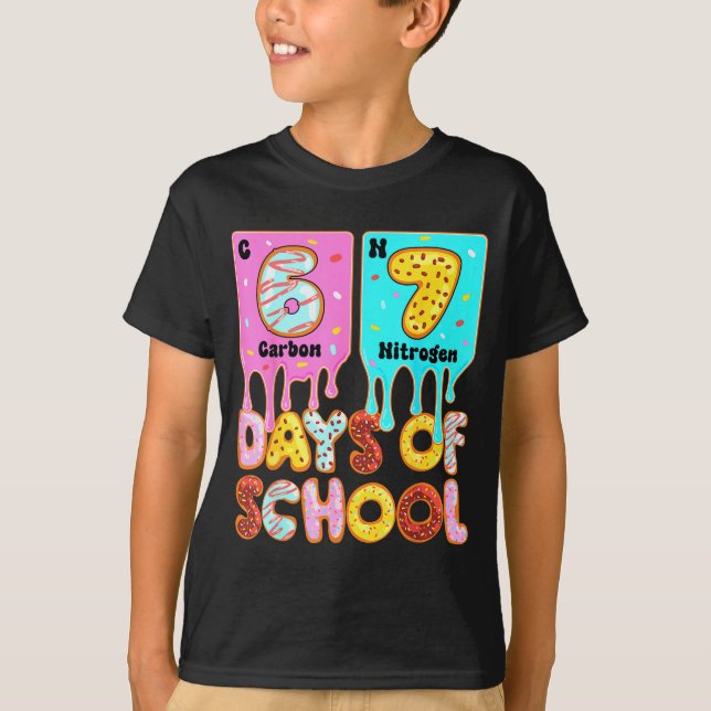 Camiseta Funny 67 Days Of School Meme Periodic Table Drip G (Frente)