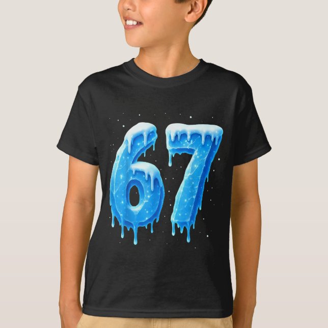 Camiseta Funny 67 Drip Cold Ice Winter Season Six Seven Sno (Frente)