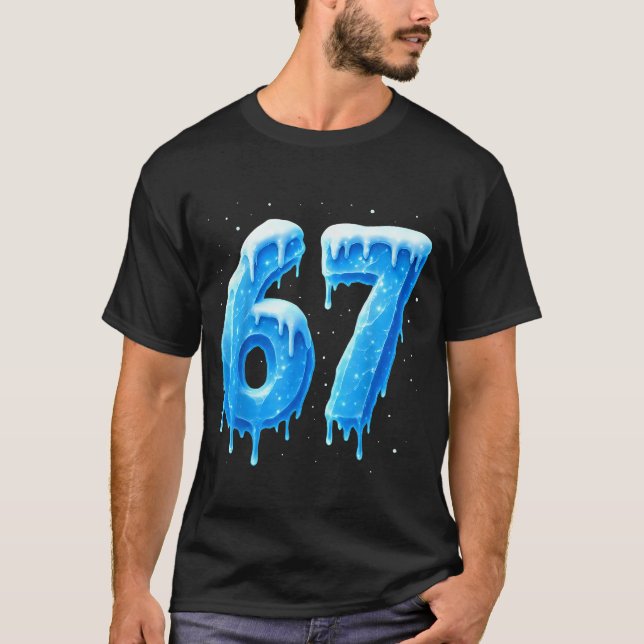 Camiseta Funny 67 Drip Cold Ice Winter Season Six Seven Sno (Frente)