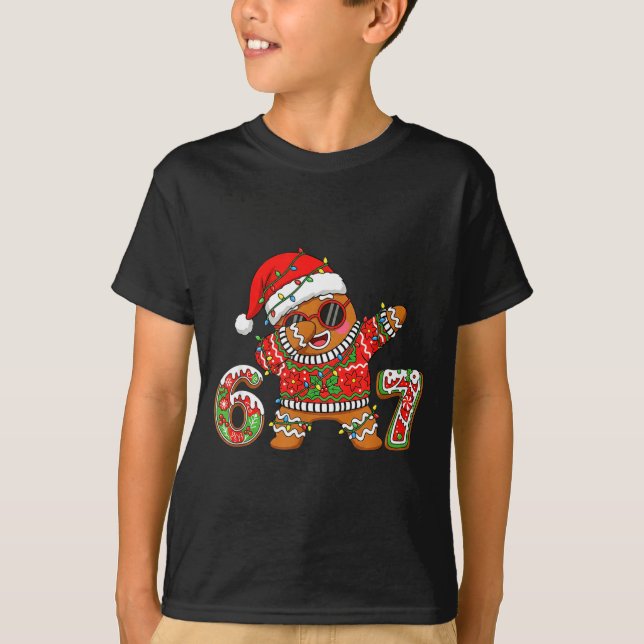 Camiseta Funny 67 Gingerbread Six Seven Ice Cream Drip Chri (Frente)