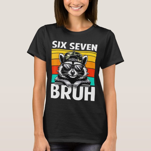Camiseta Funny 67 Meme Boys Kids Camo Hat Six Seven Bruh Ra (Frente)