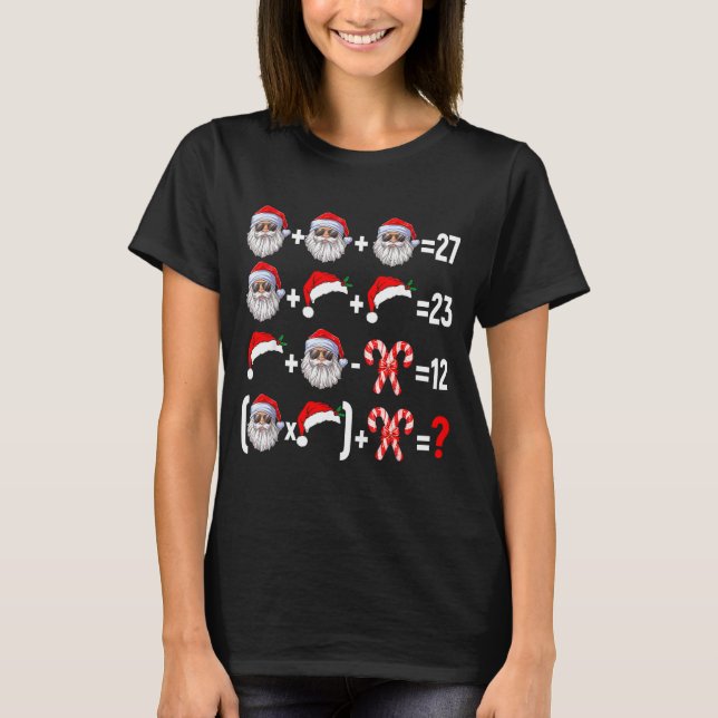 Camiseta Funny 67 Meme Santa Christmas Tree Math Teacher Xm (Frente)