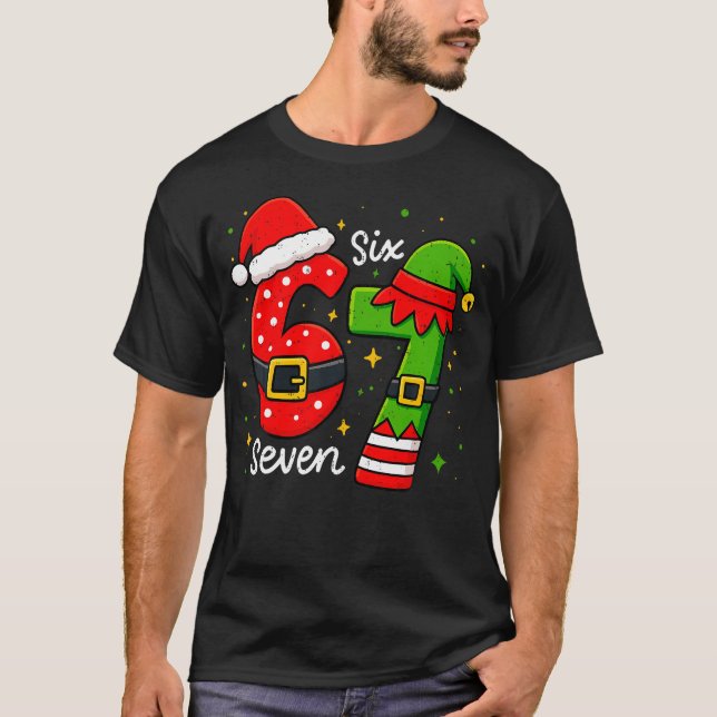 Camiseta Funny 67 Meme Six Seven Christmas Xmas Holiday Kid (Frente)