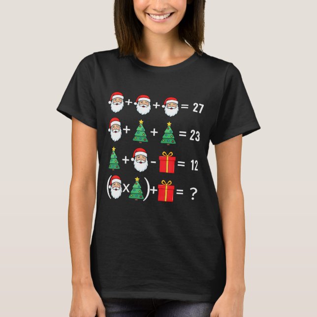 Camiseta Funny 67 Santa Tree Math Teacher Christmas Xmas Hu (Frente)