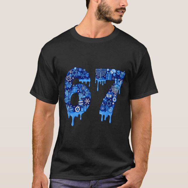 Camiseta Funny 67 Six Seven 6 7 Happy Hanukkah Jewish Chanu (Frente)