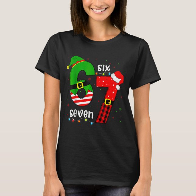Camiseta Funny 67 Six Seven Christmas Boys Girls Kids Teens (Frente)
