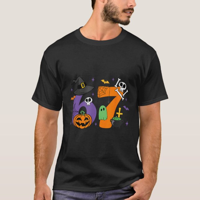 Camiseta Funny 67 Six Seven Halloween Meme Gen Alpha  (Frente)