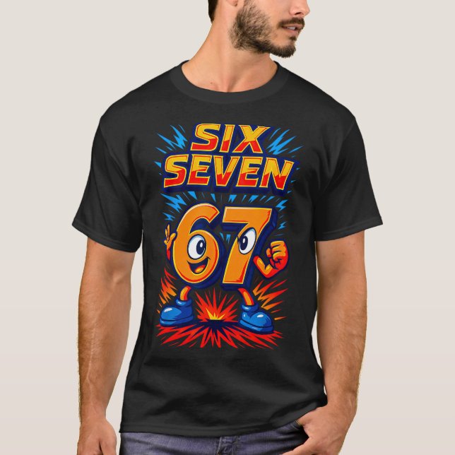Camiseta Funny 67 Six Seven Italian Brainrot Boys Girls 6 7 (Frente)
