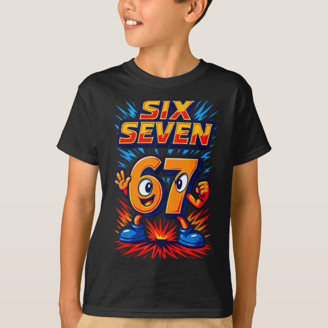 Camiseta Funny 67 Six Seven Italian Brainrot Boys Girls 6 7 (Frente)