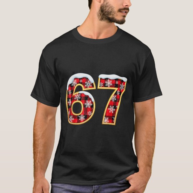 Camiseta Funny 67 Six Seven Meme Brainrot Cringe Christmas  (Frente)