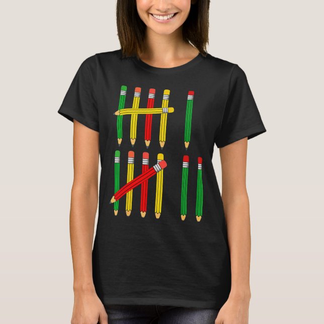 Camiseta Funny 67 Tally Marks Math For Teachers Students Si (Frente)