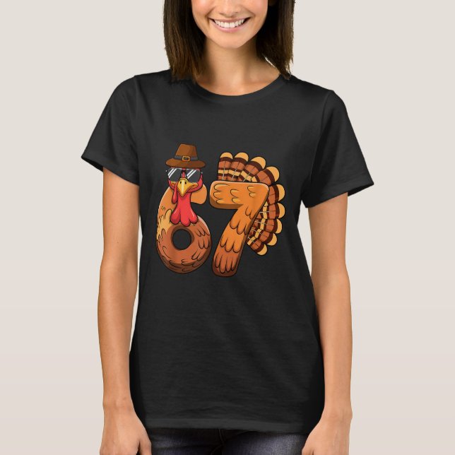 Camiseta Funny 67 Turkey Thanksgiving Six Seven Shirts Boys (Frente)
