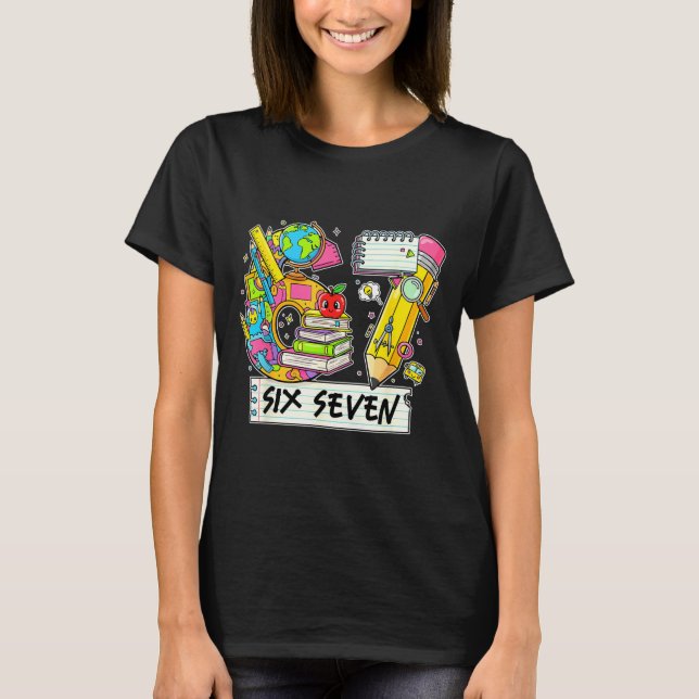 Camiseta Funny 67th Day Of School, Vibes Funny Six Seven 67 (Frente)