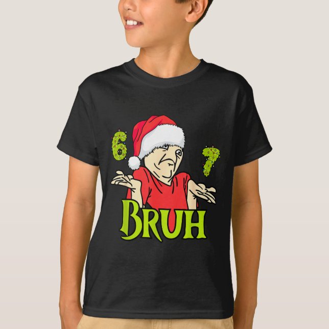Camiseta Funny 6 7 Bruh Merry Christmas Santa 67 Meme Men W (Frente)