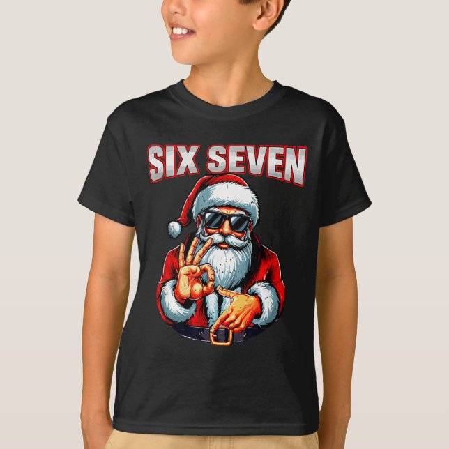 Camiseta Funny 6 7 Meme Santa Christmas Men And Boys  (Frente)
