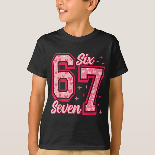 Camiseta Funny 6 7 Six Seven Meme Saying Valentine Couple M (Frente)