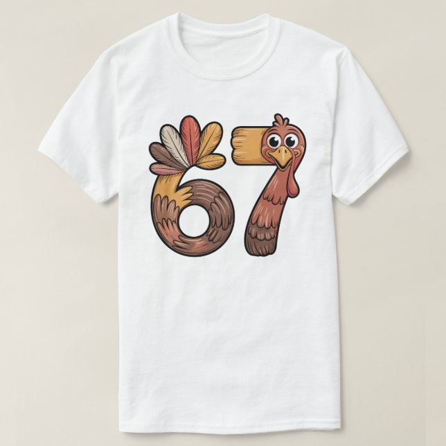 Camiseta Funny 6 7 Turkey, Thanksgiving Meme (Frente do Design)