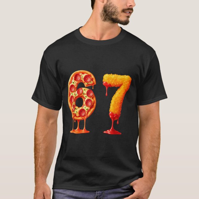 Camiseta Funny 6 7 Zza Nugget Meme Six Seven 67 Food Lovers (Frente)