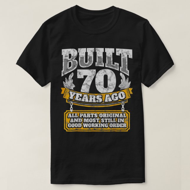Camiseta Funny 70th Birthday  BDay Gift Saying Age 70 Year  (Frente do Design)