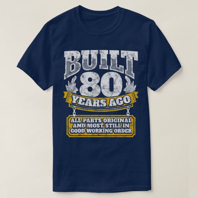 Camiseta Funny 80th Birthday  B-Day Gift Saying Age 80 Year (Frente do Design)
