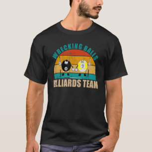Camiseta Funny 8 9 Ball Billiards Equipe destruindo bolas B