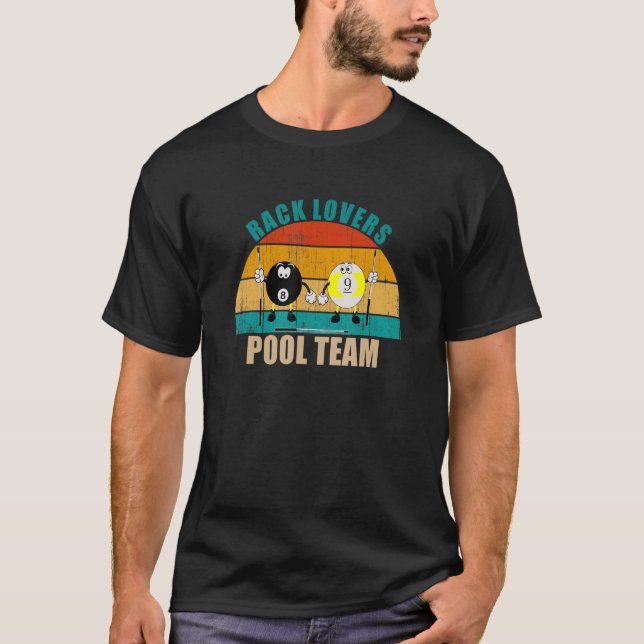 Camiseta Funny 8 9 Ball Billiards Team Rack Lovers Pool (Frente)