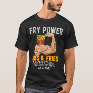 Camiseta Funny Abs Exerce Fries Franceses Construção Muscul