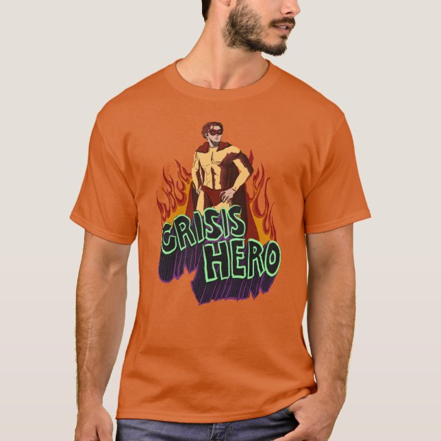 Camiseta Funny ADHD Crisis Hero Chaos Energy Retro Comic  T (Frente)