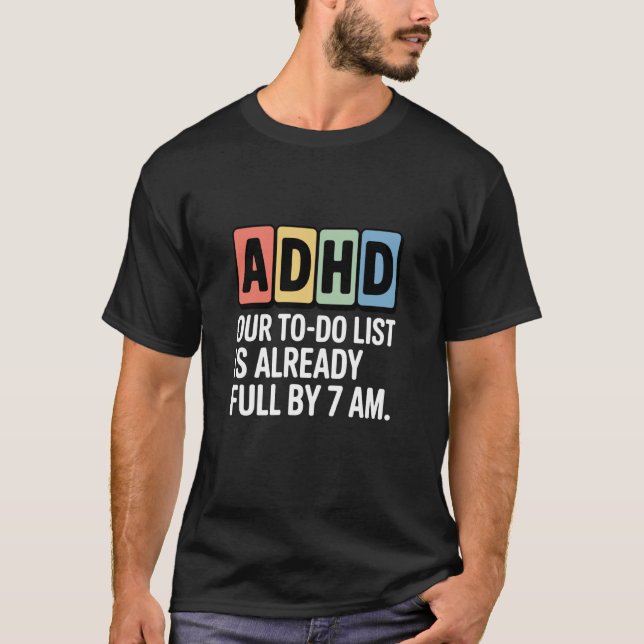 Camiseta Funny Adhd Design (Frente)
