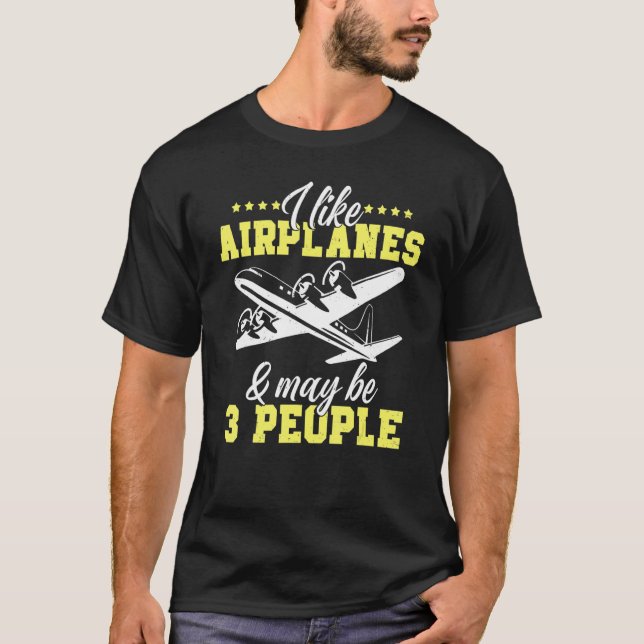 Camiseta Funny Airplane Design For Men Women Aviation Aviat (Frente)