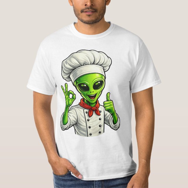 Camiseta Funny Alien Chef Design Cute Space Cook With Chef (Frente)