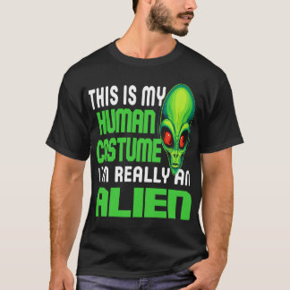 Camiseta Funny Alien Lover Human Costume UFO Halloween Joke