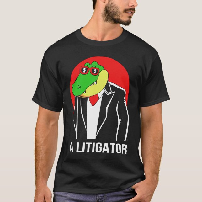 Camiseta Funny Alligator Crocodile Advogado A Litiga (Frente)