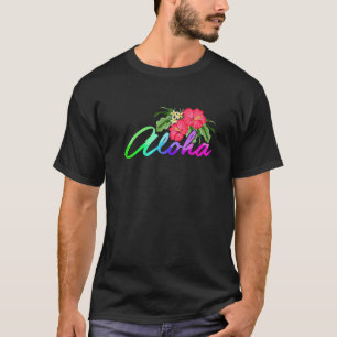 Camiseta Funny Aloha Flowers Hawaii Beach Luau Par