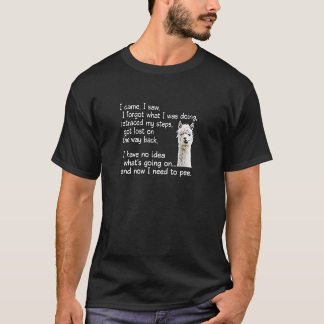 Camiseta Funny Alpaca significa senhoras aposentadas (Frente)