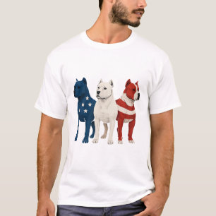 Camiseta Funny American Staffordshire Terrier American Flag