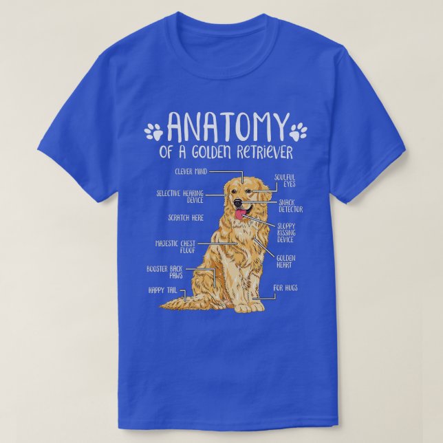 Camiseta Funny Anatomy Golden Retriever Dog Lover -gigapixe (Frente do Design)
