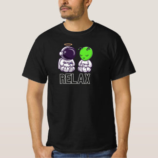 Camiseta Funny And Cute Relax Alien And Astronaut