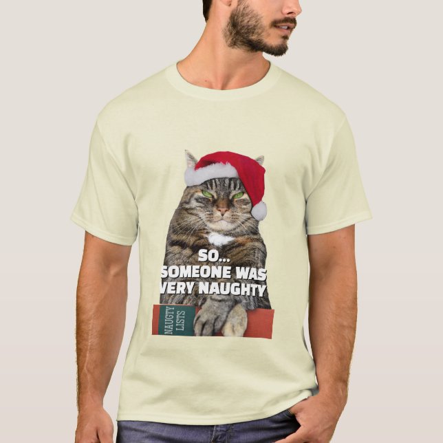 Camiseta Funny angry cat Christmas T-Shirt (Frente)