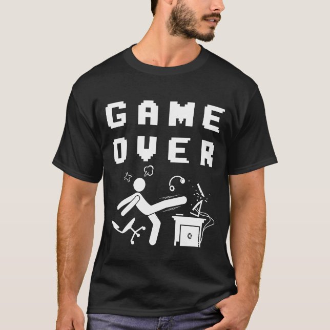 Camiseta Funny Angry Gamer Meme Design for Boys Video Game  (Frente)