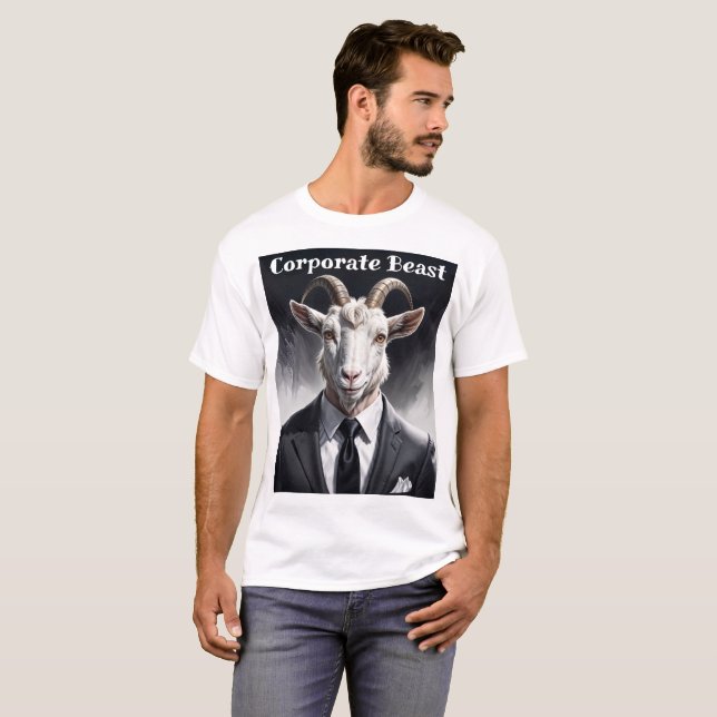 Camiseta Funny animal boss surreal suited goat character (Frente Completa)